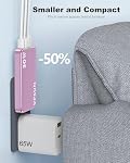 USB C Bloc du chargeur mural 30W,3 Port Ultra Petit plat USB-C Fiche de charge, pliable USB Adaptateur d'alimentation pour iPad,iPhone 15/16,Samsung (Purple, 30W)