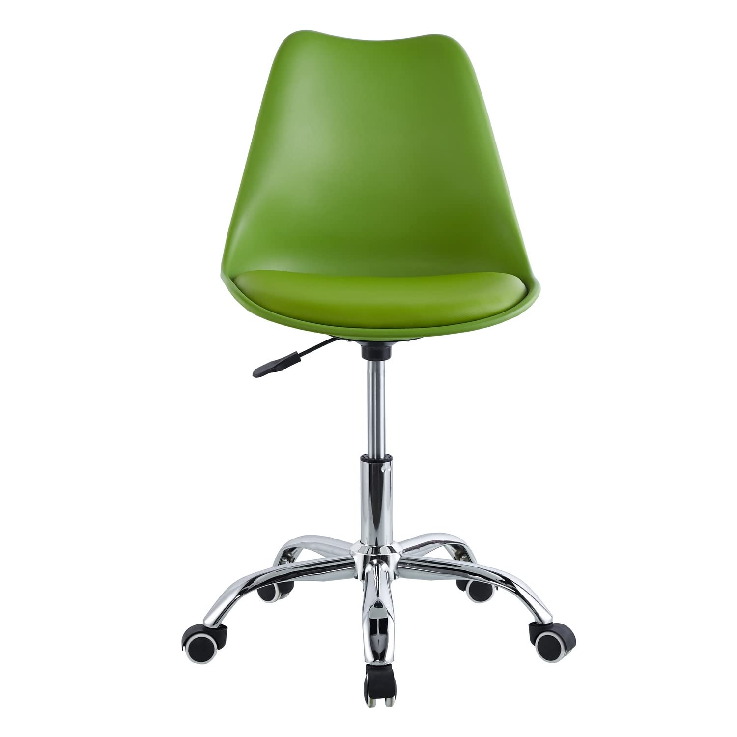 Brigros WeHome - sedia ufficio moderna disponibile in diversi colori per camerette di ragazzi sale studio sale d'attesa sedia da ufficio con seduta in ecopelle (Verde)