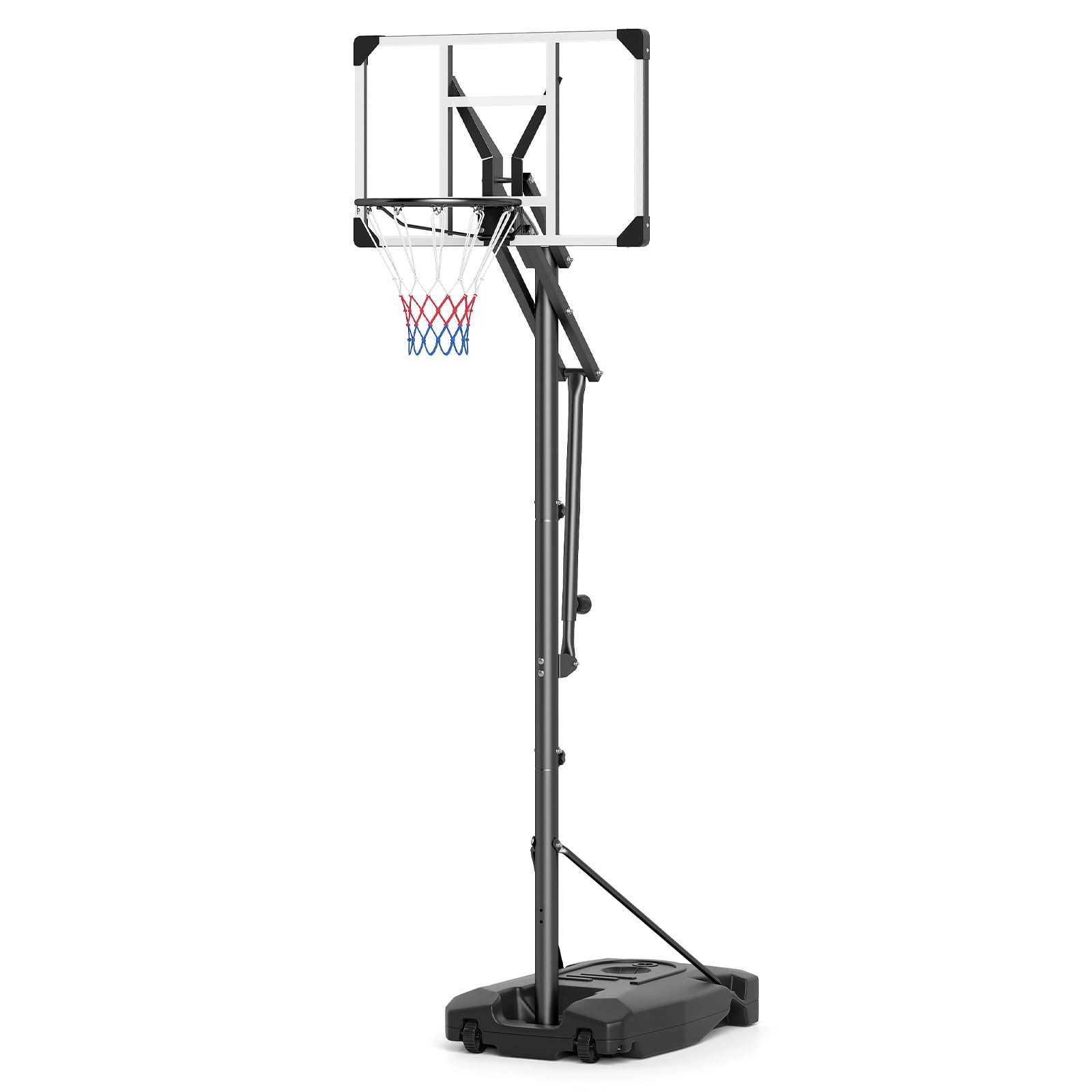 GYMAX Canestro da basket, 131 – 263 cm, altezza regolabile