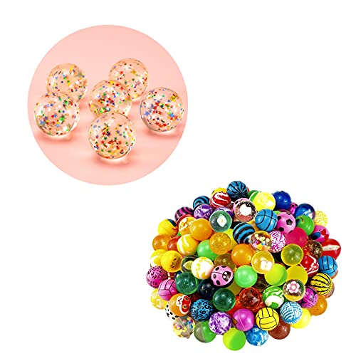 JUJUCAT lucky dip prizes for kids 24 Pieces Bouncy Balls 29mm， Hi Bounce Ball Assorted, Colorful and Small Rubber High Bouncing Balls for Birthday Party Favors, Classroom Prizes, Game Supplies