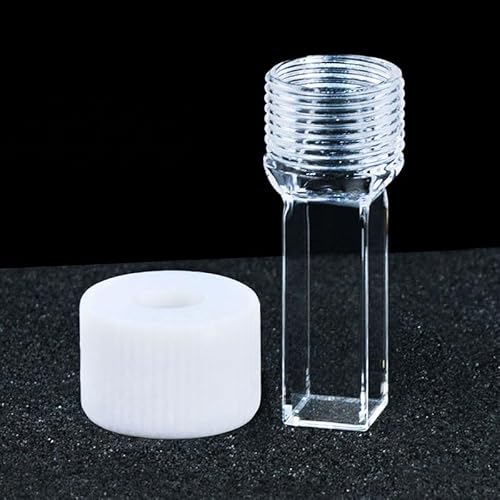 1個 10mm 3.5ML 石英キュベットセル、スクリューキャップ付き 10mm 5面半透明 挿入可能電極