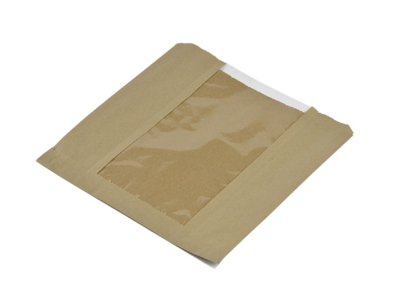 Plain Natural Kraft Paper Cookie Bag with Window, 2000 Bags Per Case, 5.25x1.5x7 inch Size