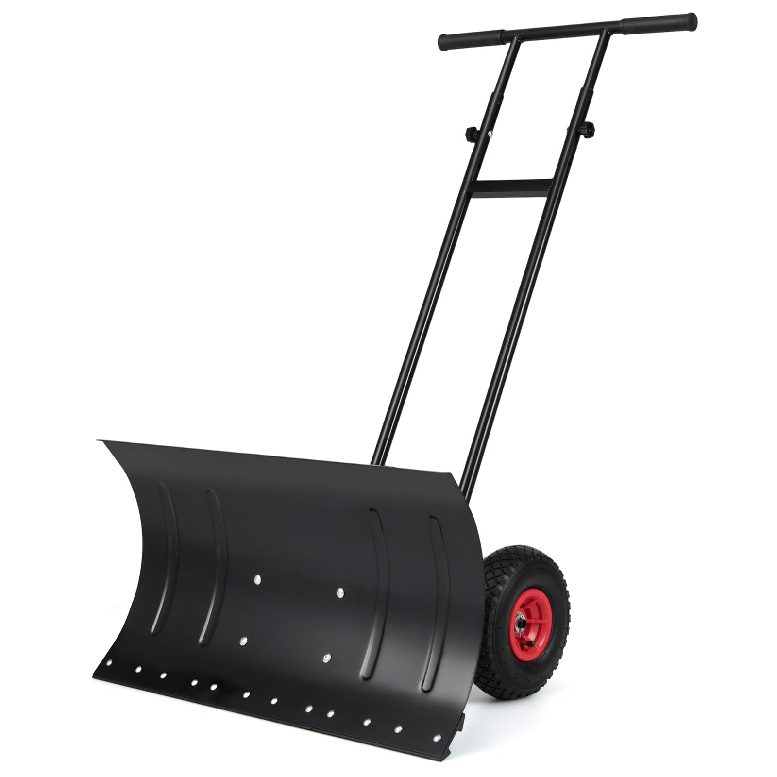 Goplus wheeled snow plow with adjustable blade angle