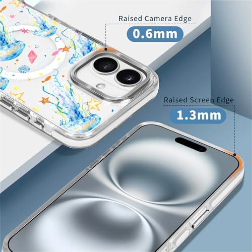 Coque iPhone 16 Plus transparente méduse esthétique pour le quotidien des femmes - 2