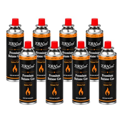 Image of 225g Premium Butane Gas Cylinder for Camping Stove Portable High Pressure Refill Fuel Can for Welding Torch Canister Outdoor Cooking Lighter Trekking Hiking Soldering Cartridge(Pack of 8)