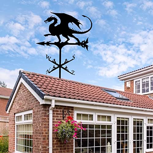 Girouette en acier inoxydable dragon rétro pour toit de maison et décor de jardin - 4
