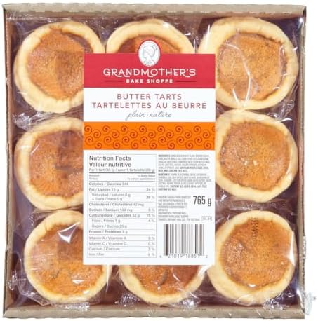 Grandmother's Bake Shoppe Plain Butter Tarts, 765g/27oz., {Imported from Canada}