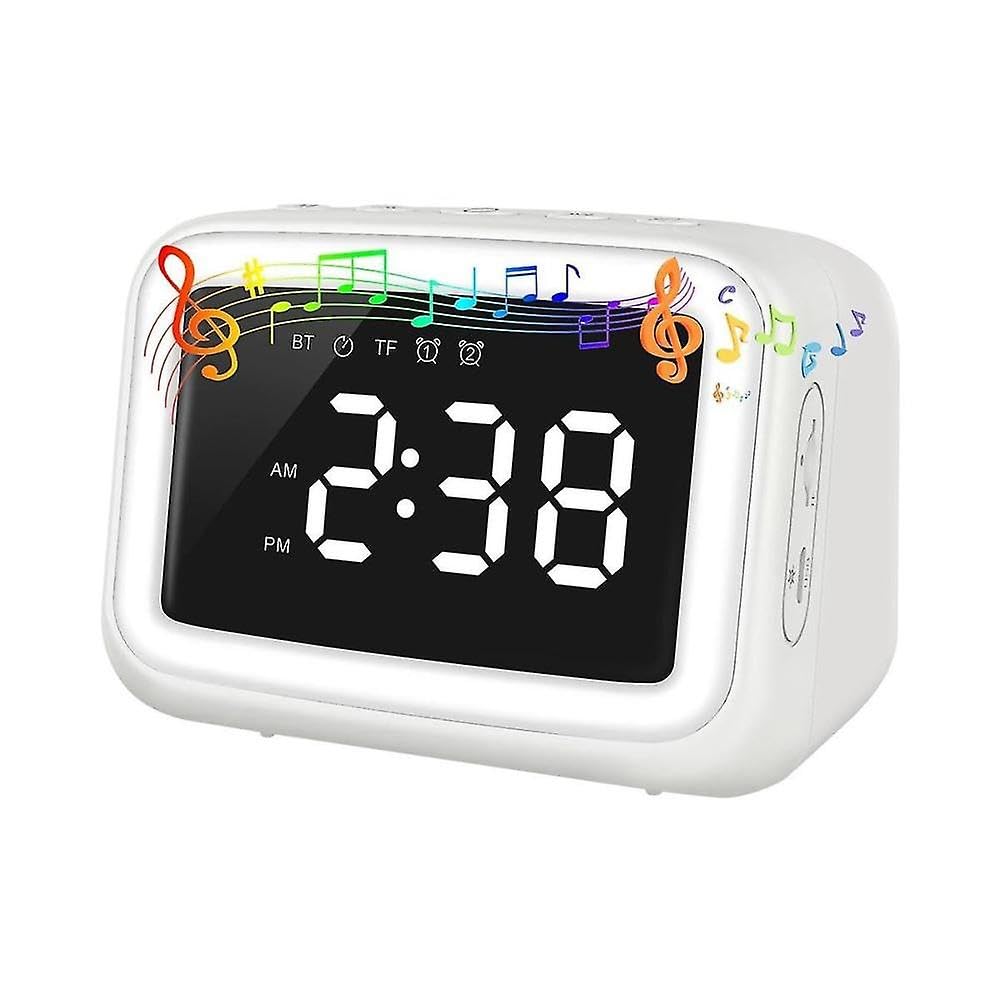 JOYHAPPST Kids Alarm Clock With Bluetooth Speaker For Bedroom, Ok To Wake Alarm Clock For Kids With Dimmable
