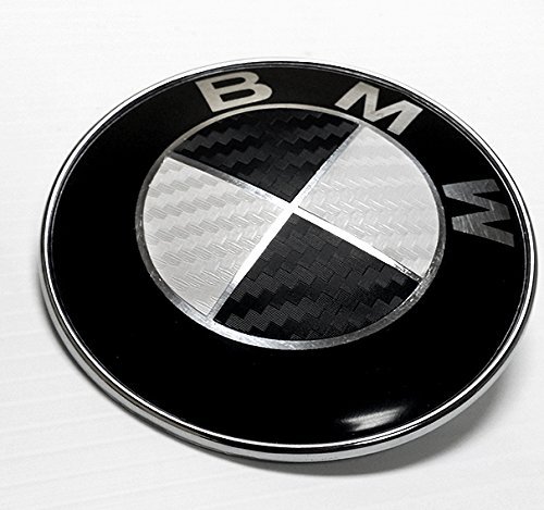 Black and White Carbon Fiber Stickers Overlay Vinyl for All BMW Emblems Caps Logos Roundels and 2X R - //coolthings.us