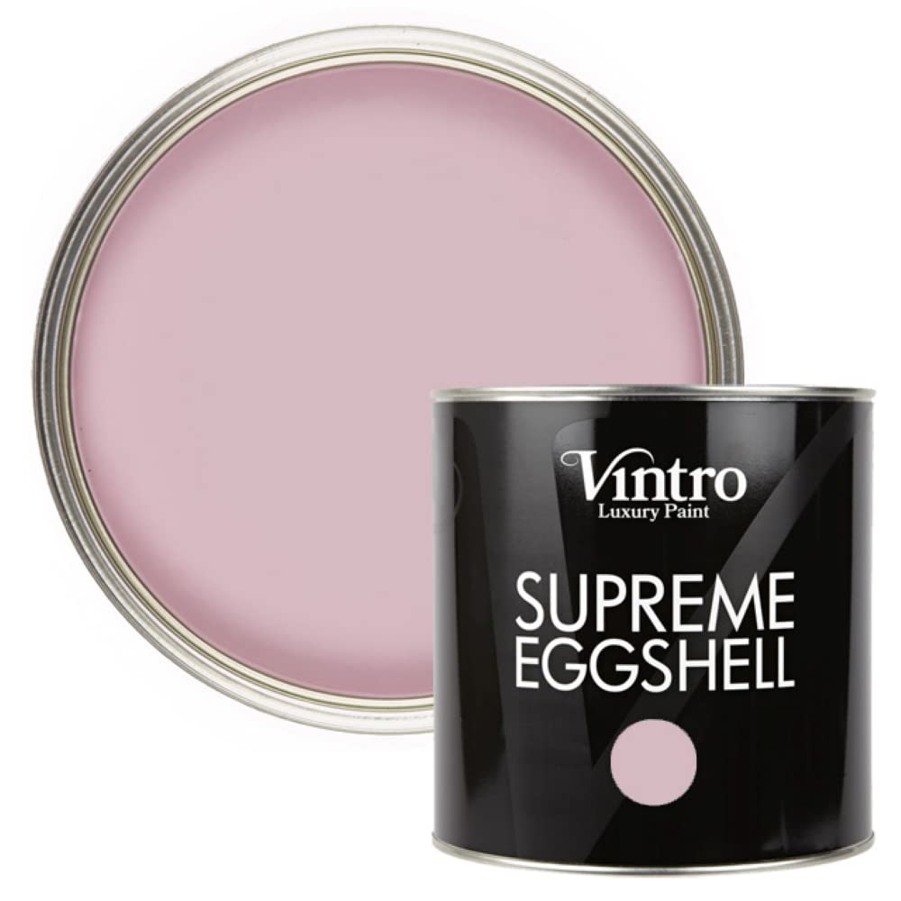 Vintro Paint | Eggshell Paint | for Walls | Wood | Trim | Satin Furniture Paint | Interior & Exterior Use. (Olivia - Pink, 2.5 Litres)