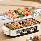 Optimal pour 4 à 6 personnes: Sa taille compacte offre suffisamment d’espace pour de petits groupes – parfait pour les fêtes de famille, les rencontres entre amis ou les soirées BBQ douces chez soi. Les coupelles à raclette individuelles permettent à chacun de combiner les ingrédients selon ses goûts et de cuisiner soi-même – favorise une atmosphère conviviale