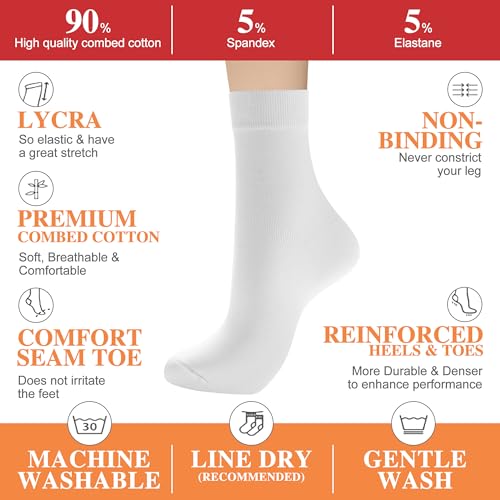 Image of ATBITER Women's Thin Cotton Crew Socks - Soft Above Ankle Bootie Casual Dress Socks 6-Pairs