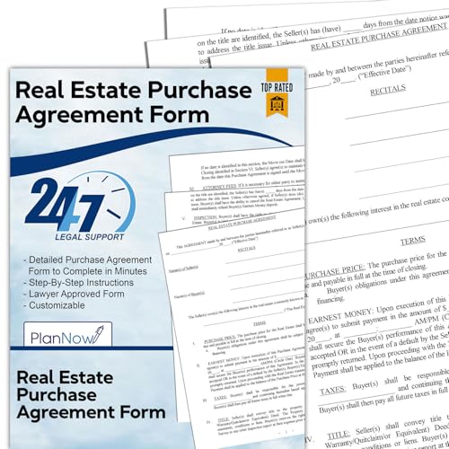 PlanNow Real Estate Purchase Agreement - Legal Form for Purchasing or Selling Property Between Individuals with Hassle-Free Instructions | Attorney Approved