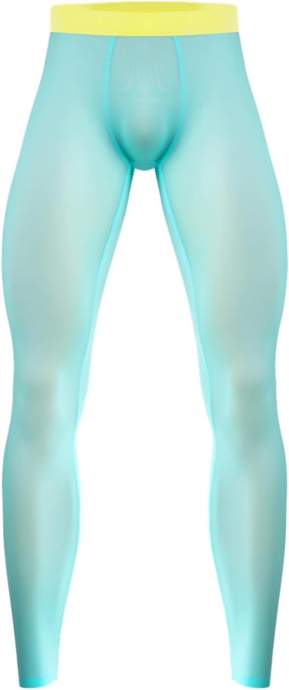 Jelory Mens Silky Workout Fitness Leggings Seamless Bulge Pouch Stretchy Tights Yoga Pants Sportwear