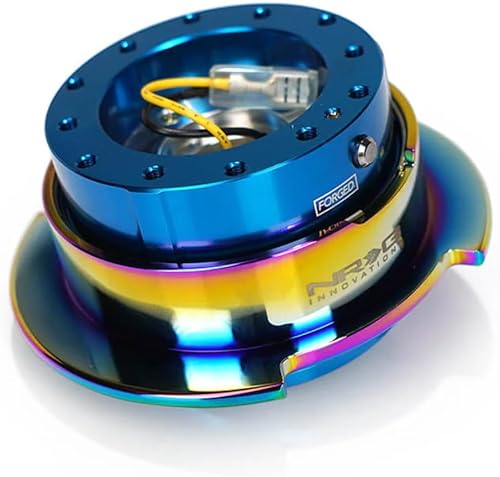 NRG Innovations NRG-SRK-250BL-MC Gen 2.5 Race Volante Kit Adaptador de liberación rápida Cuerpo AzulAnillo Neo Chrome, 6x70 y 0.236x2.913 in