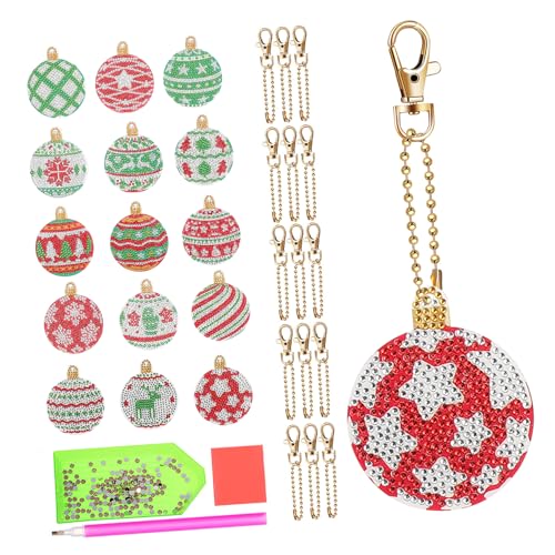 Porte clés Noël peinture diamant DIY pour décorer vos sacs à dos