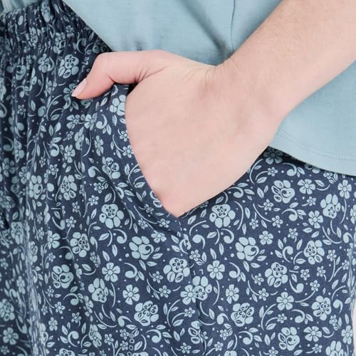 Life is Good. Women's Floral Paw Pattern Snuggle Up Sleep Pant, Darkest Blue3