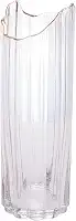 WOLFF - Vaso de Vidro Com Borda Dourada - 10cm x 30cm - Transparente - Decoração - Mesa Posta - Vasos Decorativos