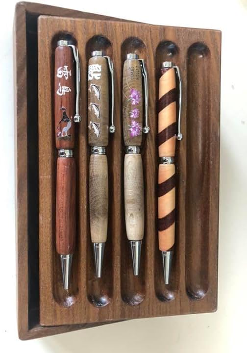 銘木のポールペンセット ボールペン | 木軸ペン工房 金杢犀