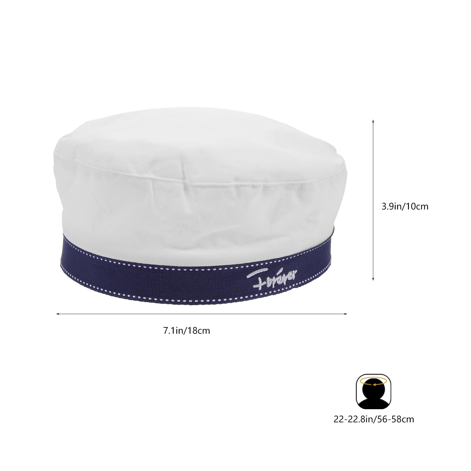 AOKWAWALIY Sailor Hat, Blue and White Beret Hat with Bow-Knot Summer Nautical Style Hats Captain Uniform Cap Lovely Yacht Boat Sailor Costume Prop for Woman Girls 56-58cm