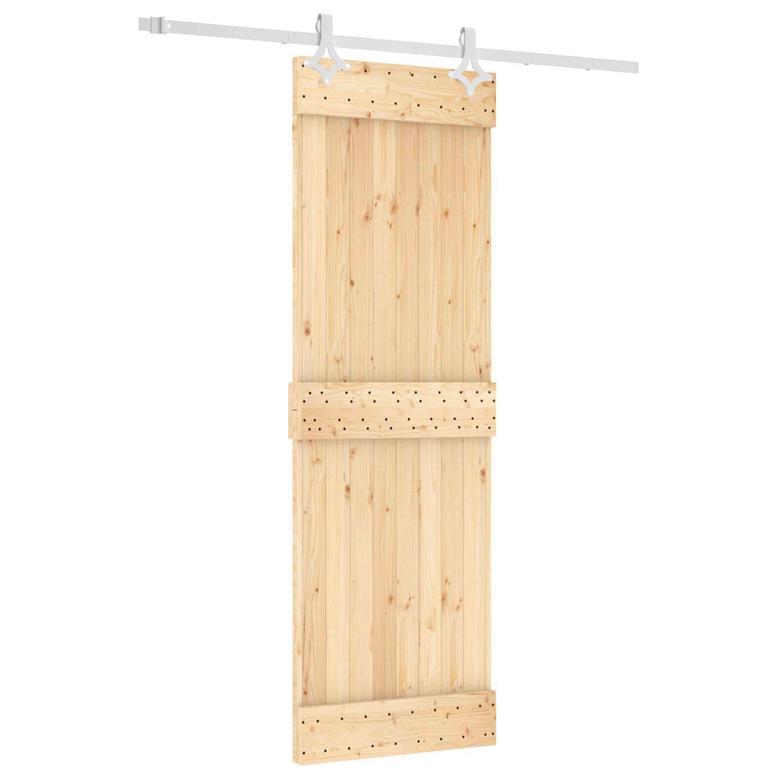 Puerta corredera de madera de pino y blanco, 70 x 210 cm
