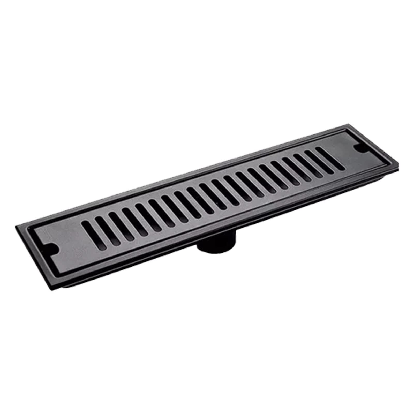 Canaleta de Ducha, 30 X 10cm Desague de Ducha Rectangular de Acero Inoxidable con Tapa de Rejilla Extraíble y Filtro, Drenaje Rápido, Sumidero Ducha Negro para Baño, Cocina, Balcón