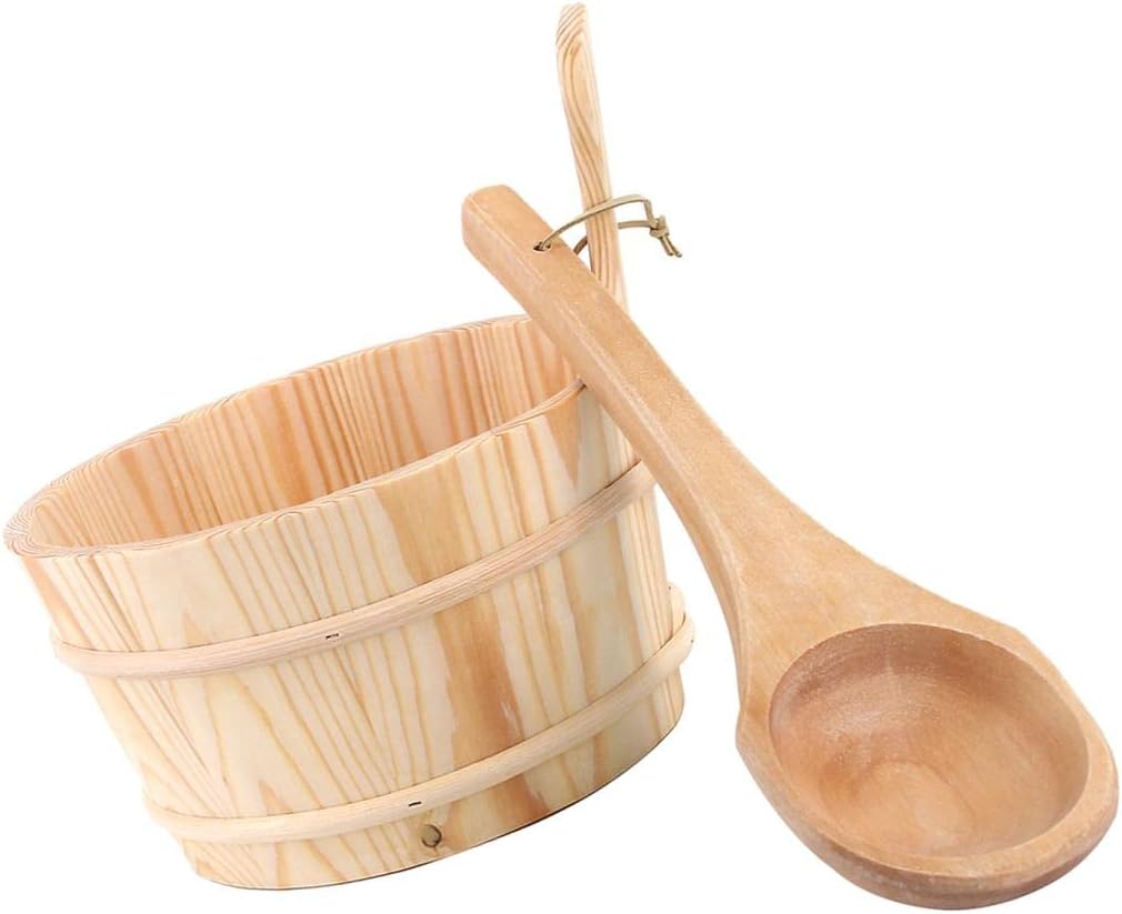 MYCENSE 付きバケットSPAバスアクセサリー付きサウナバケットおよびレードルキット