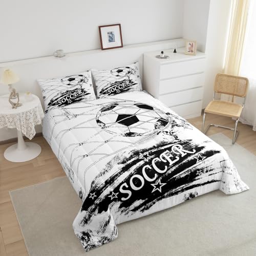 Image of Feelyou Football Comforter Set Toddle Graffiti Bedding for Kids Women