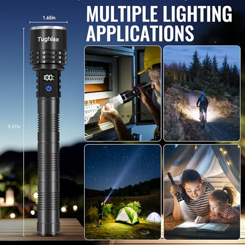 2-Pack Tughlax Rechargeable LED Flashlights w/ LCD Battery Display & Zoomable Beam $17.99 ($8.99 each) - image 8