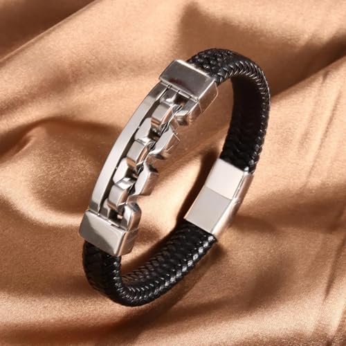 Bracelet homme cuir multi-couche le cadeau bijoux punk idéal