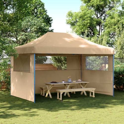 Refined Tienda de Fiesta Plegable Pop-Up con 3 Paredes Laterales Beige