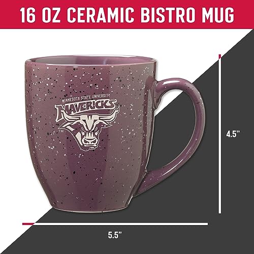 Image of Rico Industries NCAA Minnesota State-Mankato Mavericks Purple Personalized 16 oz Team Color Laser Engraved Speckled Ceramic Coffee Mug