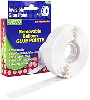 Aneco 500 Pieces Clear Balloon Glue Points Removable Adhesive Dots Double Sided Glue Points Stickers Non Trace Adhesive Glue Tape for Craft Supplies Decoration, 500 Pieces Per Roll