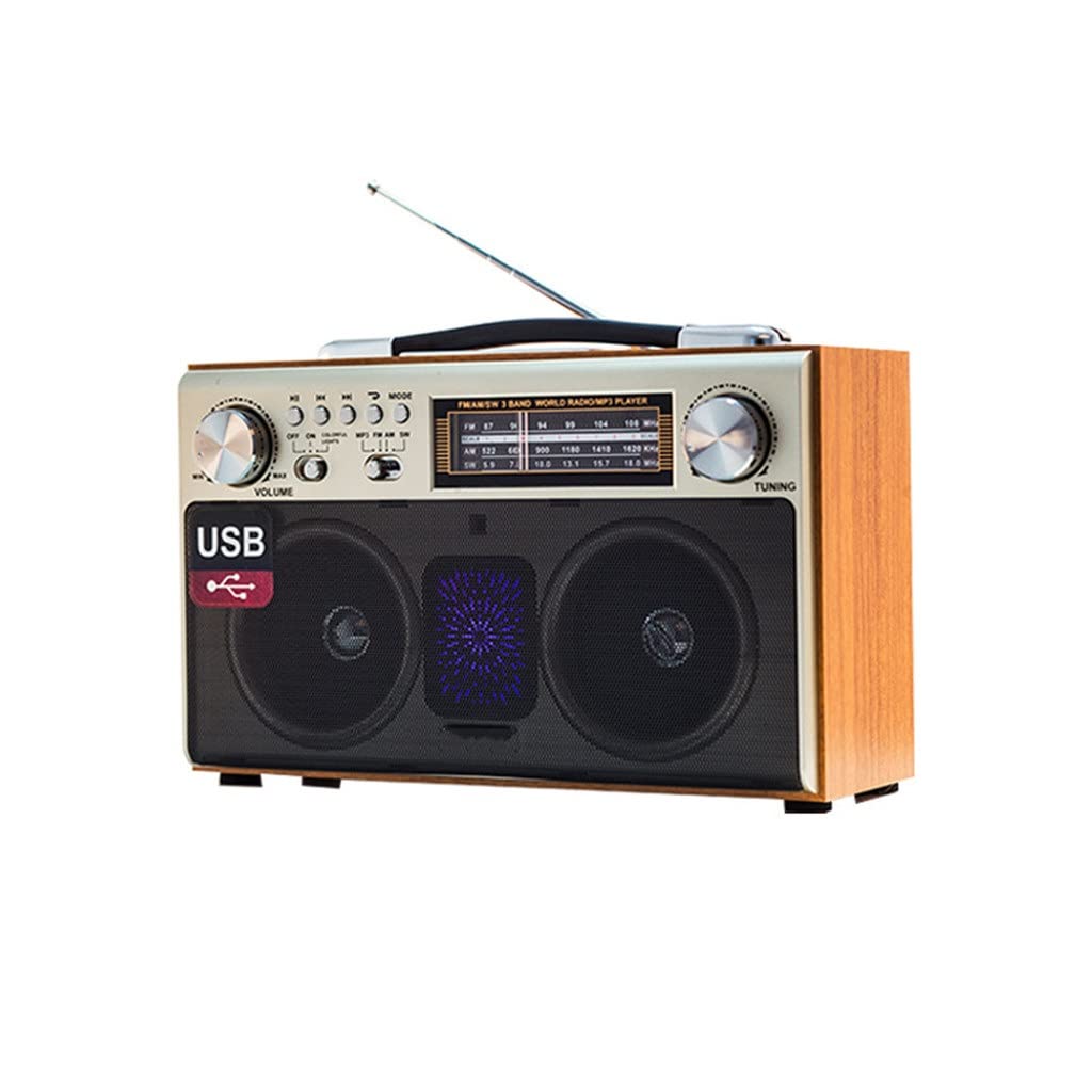 Retro Speaker Portable Home Tri-Band FM Radio Subwoofer Mobile (As Show Fits All)