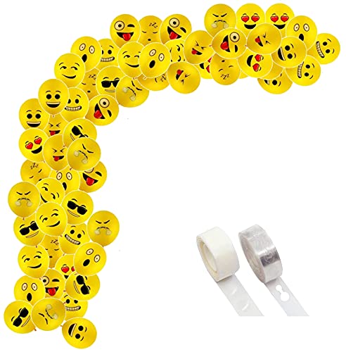 Image of Balloon Arch Decoration Kit 102 Pcs (YELLOW - EMOJI) material Rubber