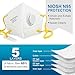 LotFancy NIOSH N95 Mask, 10PCS Particulate Respirator with Breathing Valve, N95 Face Mask for Construction, Cleaning, Disposable Air Filter Masks against Dust, Pollution, Particle, Smoke,White