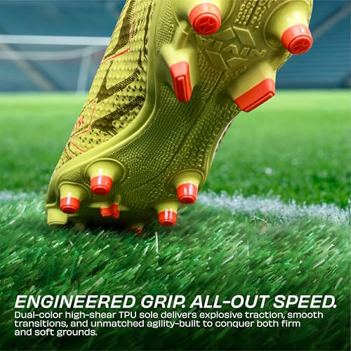 Image of Nivia Catalyst Football Studs for Men, TPU with 3D Texture Upper, Dual Color High Shear TPU Outsole, Lace‑Up Closure, Lightweight Training & Match Cleats