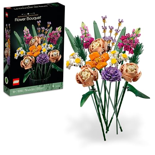 LEGO Icons Flower Bouquet Building Set - Artificial Flowers for D...