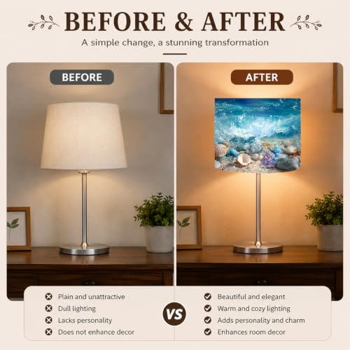 Image of Nuxovilar Lamp Shades Set of 2, 8.7 inch Top x 8.7 inch Bottom x 7.9 inch High (Spider)