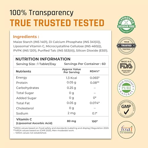 Image of Naturaltein Liposomal Vitamin C | 5X Enhanced Absorption | Antioxidant Supporting Immune Function, Skin Repair, Collagen Synthesis & Oxidative Stress Defense | 60 Capsules