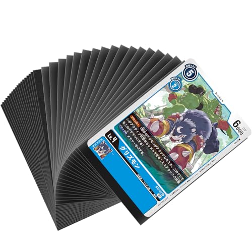 MOXYOY 100 Pcs Card Sleeves, Anti-Slip and Anti-Fingerprint Penny Sleeves Pokemon, Transparent Front and Black Frosted Back Suitable for MTG, TCG,Magic, Sports Cards and Baseball Cards(66x91mm)