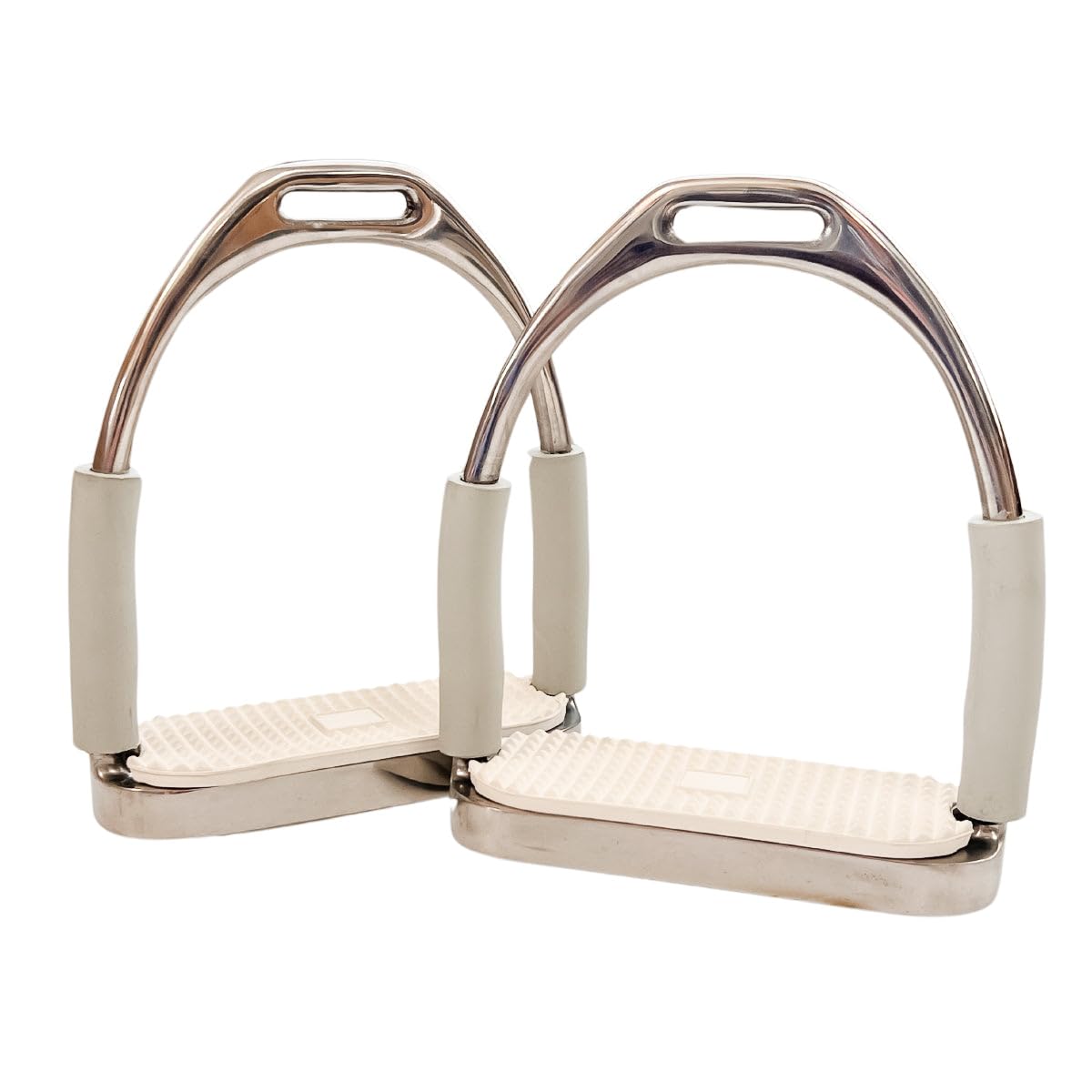AJ Tack Jointed Flex Stirrup Irons - White 4 3/4