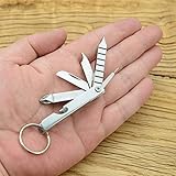 Yalatan 12 In 1 Edelstahl EDC Tasche Werkzeug Schlüsselbund Flaschenöffner Spanner Cutter Schraubendreher Nagelfeile, Multifunktionale Outdoor Camping Notüberlebens-Tool