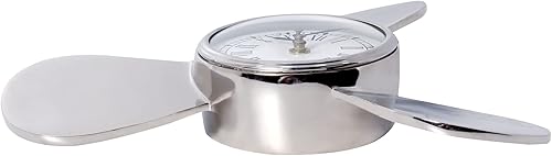 Miniatura 3 de Handcrafted Trading Co Reloj de pared con hélice de diseño de aviación pulido de alta calidad color plateado cromado de 11 pulgadas reloj de pared