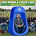 Wakeman Kid Size Pop Up Changing Tent, 3 x 3 x 5.2ft, Mini Camping Shower Tent, Portable Toilet Stall, or Dressing Room for Beach, Dance Recitals, or Sports with Carry Bag, Polyester, Blue