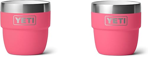 Vista 85 de YETI Rambler - Vaso apilable de acero inoxidable con aislamiento al vacío, vaso para expreso/café, capacidad de 4 onzas, paquete de 2 unidades Blanco