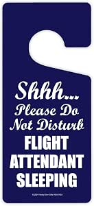Amazon.com : Honey Dew Gifts, Shhh Please Do Not Disturb Flight Attendant Sleeping, Door Hangers ...