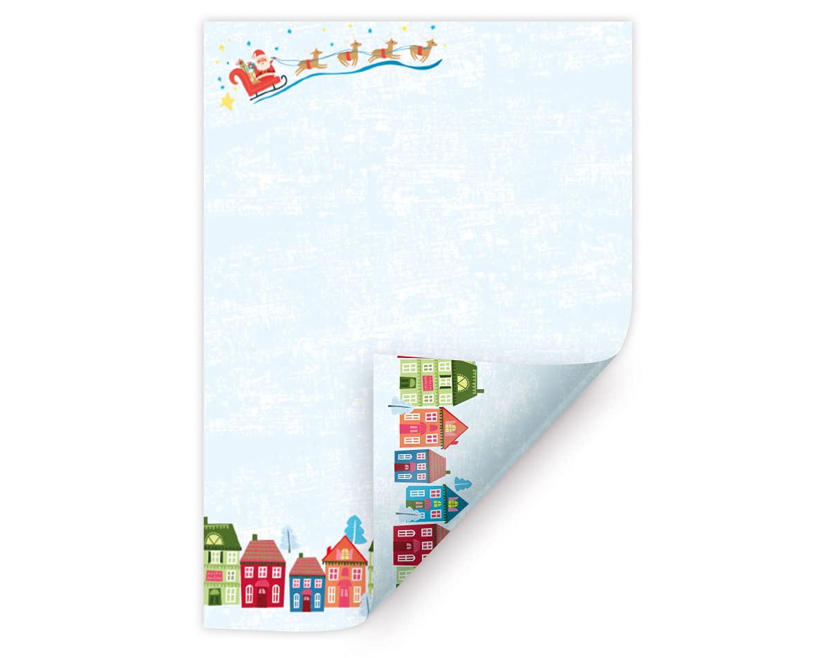 Briefpapier Weihnachten Weihnachtsbriefpapier mit Umschlag Umschlägen mit Fenster Weihnachtspapier A4 für Kunden (250 Blätter + 250 Umschläge)
