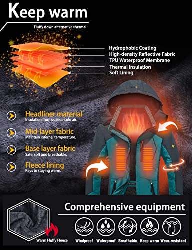 Gemyse Women's Mountain Waterproof Ski Snow Jacket Winter Windproof Rain Jacket (Moonblue,Large) #TOP4