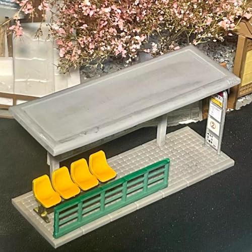 Maquette d'arrêt de bus 1/64 micro-diorama haute précision
